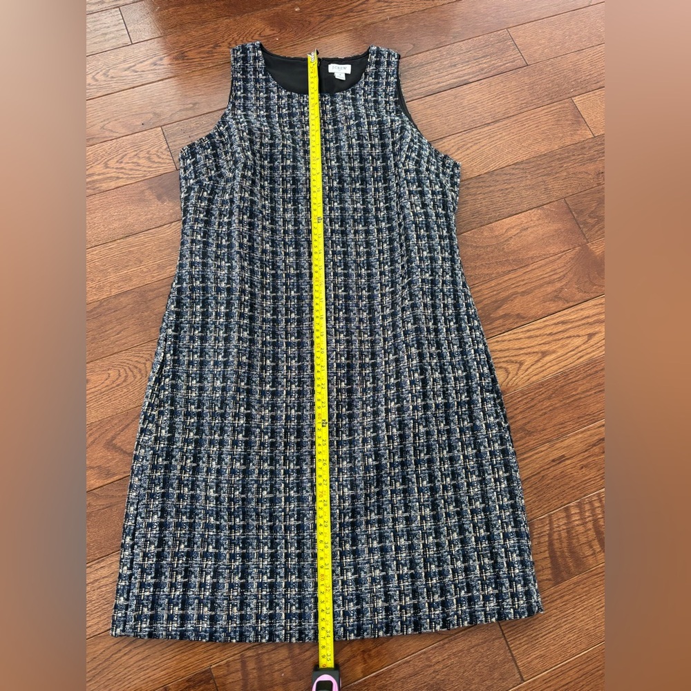 J. Crew Navy and White Tweed Dress